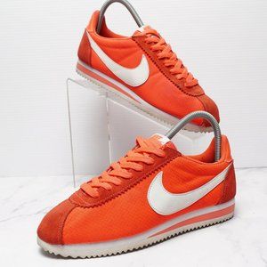 Nike Classic Cortez Women's 7 Nylon Suede Orange Shoes Sneakers 749864-616